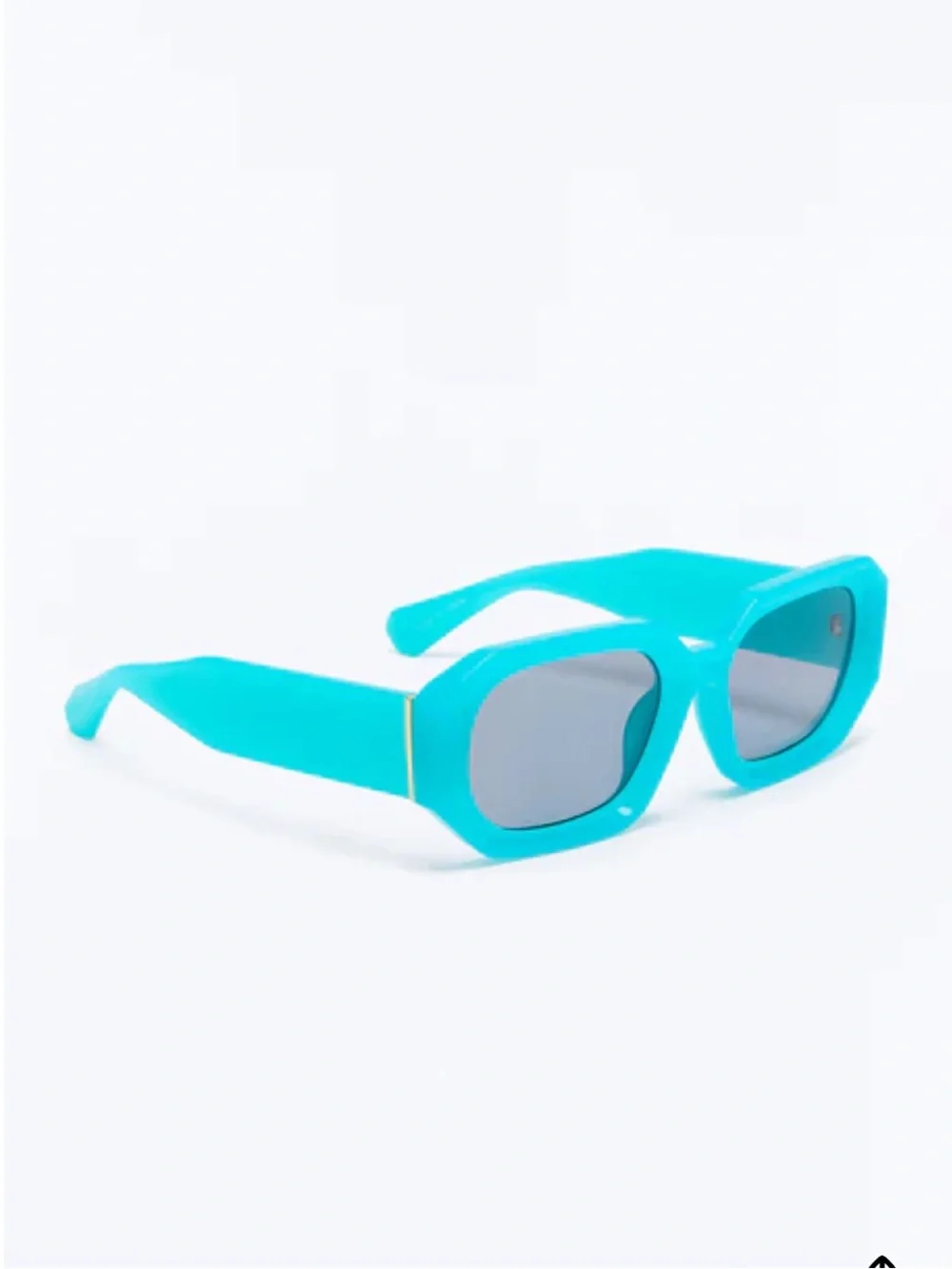 Bold Turquoise Rectangle Sunglasses